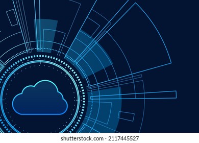 Tecnología moderna en la nube futurista, almacenamiento en línea, trabajo desde casa
