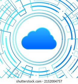 Modern cloud technology futuristic, online storage, work from home