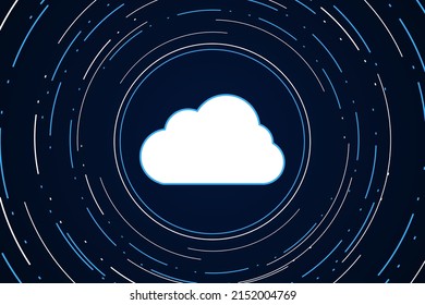 Modern cloud technology futuristic, online storage, work from home