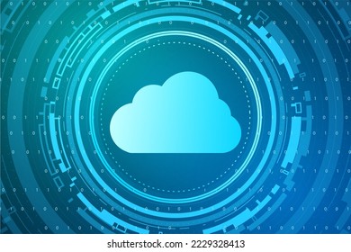 Modern cloud technology futuristic, online storage, work from home