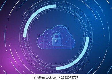 Tecnología moderna en la nube futurista, almacenamiento en línea, trabajo desde casa