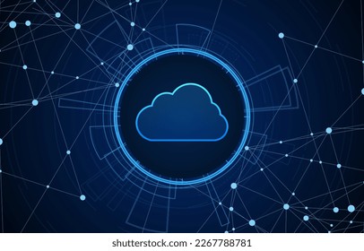 Modern cloud technology futuristic, online storage, work from home