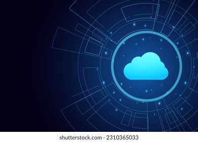 Modern cloud technology futuristic, online storage, work from home