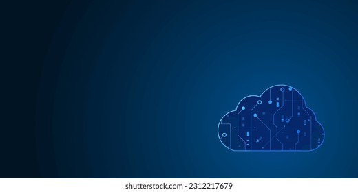 Tecnología moderna en la nube futurista, almacenamiento en línea, trabajo desde casa