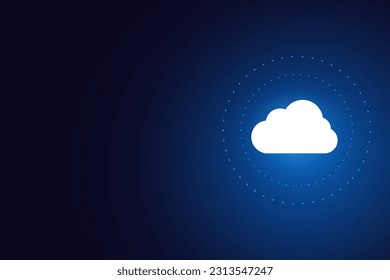 Modern cloud technology futuristic, online storage, work from home