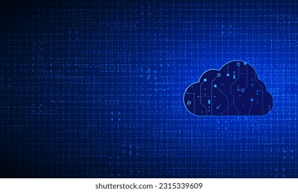 Modern cloud technology futuristic, online storage, work from home