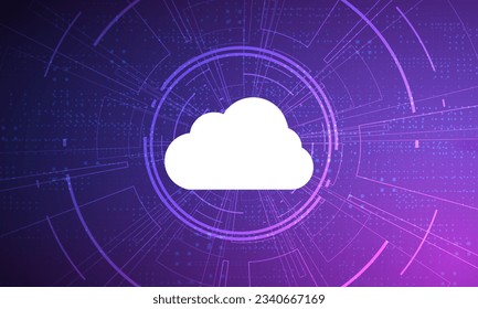 Modern cloud technology futuristic, online storage, work from home