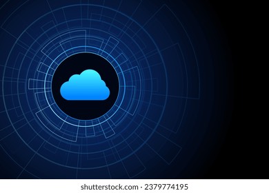 Tecnología moderna en la nube futurista, almacenamiento en línea, trabajo desde casa