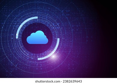 Modern cloud technology futuristic, online storage, work from home