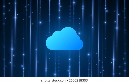 Modern cloud technology futuristic, online storage, work from home	
