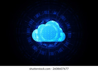 Modern cloud technology futuristic, online storage, work from home	
