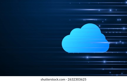 Modern cloud technology futuristic, online storage, work from home	
