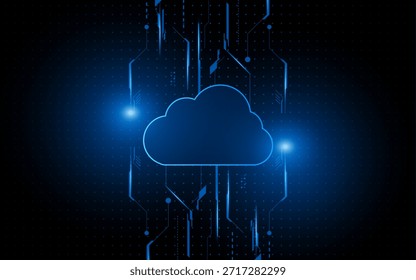 Moderne Cloud-Technologie futuristisch, Online-Speicher, Arbeit von zu Hause aus	
