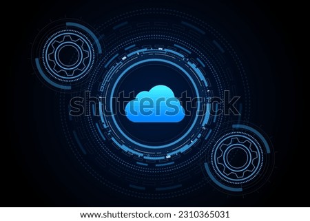 Modern cloud technology futuristic, online storage, work from home