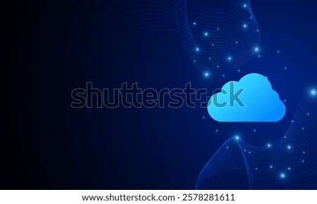 Modern cloud technology futuristic, online storage, work from home	
