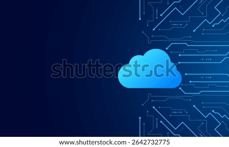 Modern cloud technology futuristic, online storage, work from home	
