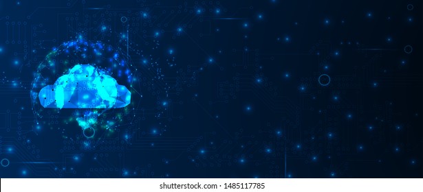 Modern cloud technology. Integrated digital web concept background