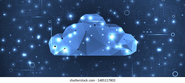 Modern cloud technology. Integrated digital web concept background