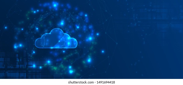 modern cloud technology. Integrated digital web concept background