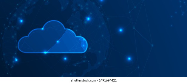moderne Cloud-Technologie. Integrierter digitaler Web-Konzept-Hintergrund