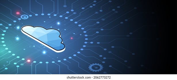 Modern cloud technology. Integrated digital web concept background