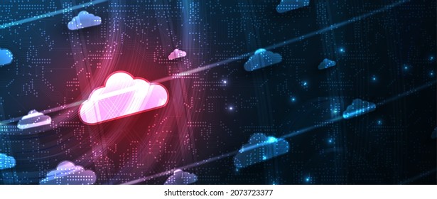 moderne Cloud-Technologie. Integrierter digitaler Web-Konzept-Hintergrund