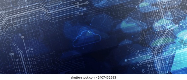 Modern cloud technology. Integrated digital web concept vector background