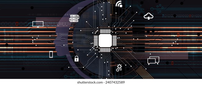 Modern cloud technology. Integrated digital web concept vector background