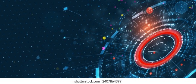 Modern cloud technology. Integrated digital web concept background. Vector Art.