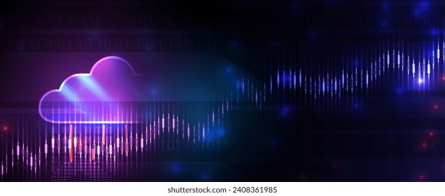 Modern cloud technology. Integrated digital web concept background. Vector Art