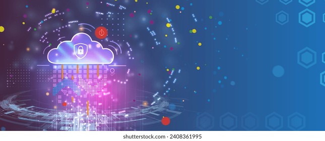 Modern cloud technology. Integrated digital web concept background. Vector Art