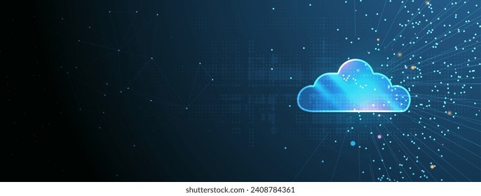 Modern cloud technology. Integrated digital web concept background. Vector Art.