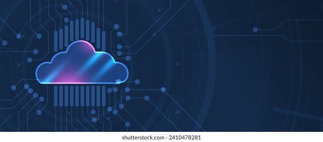 Modern cloud technology. Integrated digital web concept background. Vector Art.