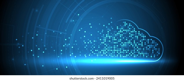 Modern cloud technology. Integrated digital web concept background. Vector Art.