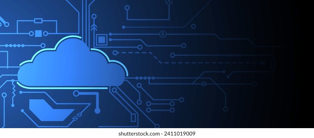 Modern cloud technology. Integrated digital web concept background. Vector Art.