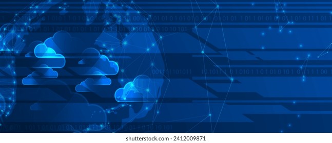Modern cloud technology. Integrated digital web concept background. Vector Art.