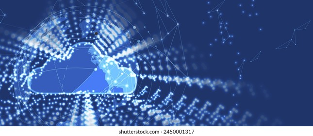 Tecnología de nube moderna. Fondo de concepto de Web digital integrado. Arte vectorial.