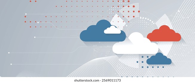 Modern cloud technology. Integrated digital web concept background