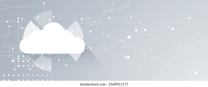 Modern cloud technology. Integrated digital web concept background