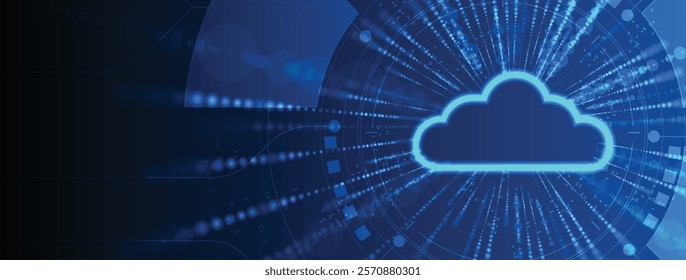 Modern cloud technology. Integrated digital web concept background