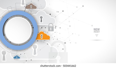 Modern cloud technology. Integrated digital web concept background