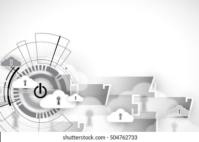 Modern cloud technology. Integrated digital web concept background