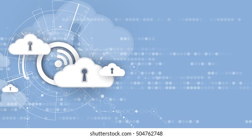 Modern cloud technology. Integrated digital web concept background