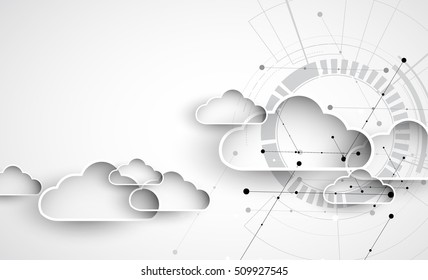 Modern Cloud Technology. Integrated Digital Web Concept Background