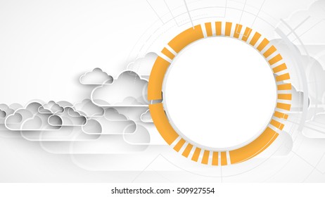 Modern cloud technology. Integrated digital web concept background