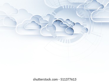 Modern cloud technology. Integrated digital web concept background