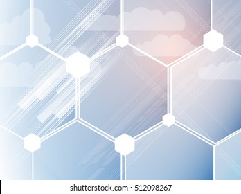 Modern cloud technology. Integrated digital web concept sky background