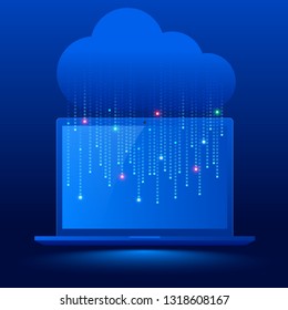 Modern cloud technology and networking concept. Web cloud technology business. Internet data services vector illustration.