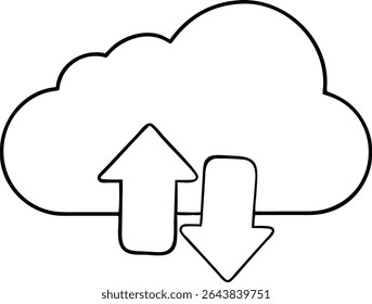 Modern cloud technology servers vector illustration with transparency for design concepts