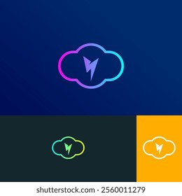 modern cloud and thunder logo for your company or etc